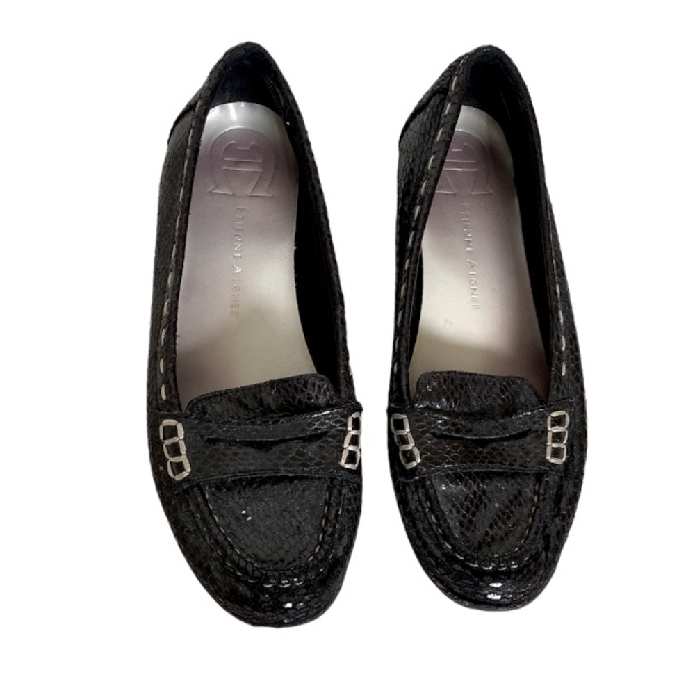 Black Etienne Aigner Loafers Size 7.5 Classic Neutral